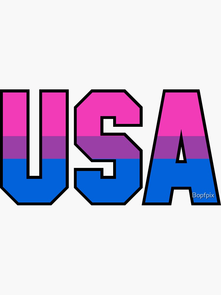 Lgbt Bisexual Bi Rainbow Flag Usa Pride For Bright Sticker For Sale