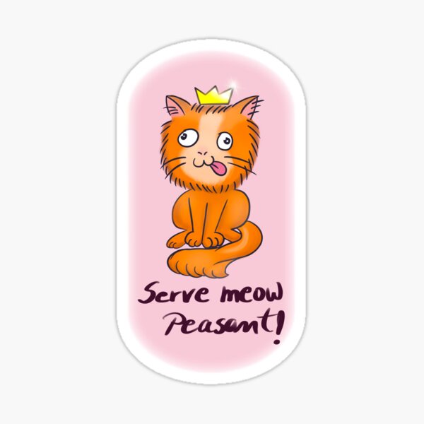 derpy king cat pink Sticker