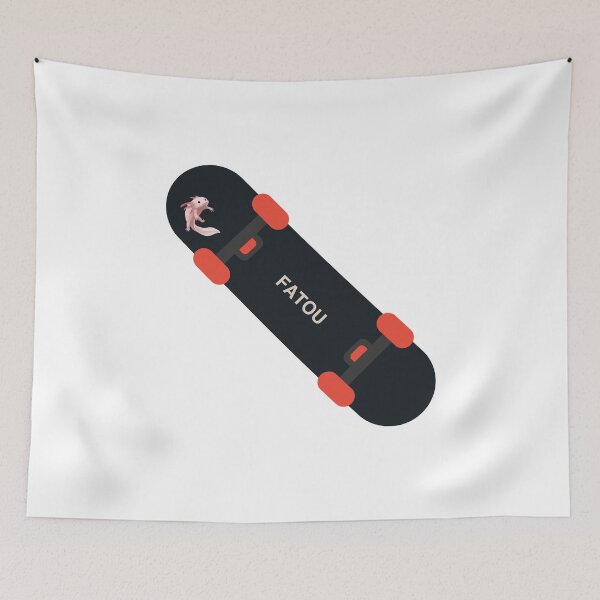 Item preview, Fatou axolotl skateboard designed and sold by micraelle.