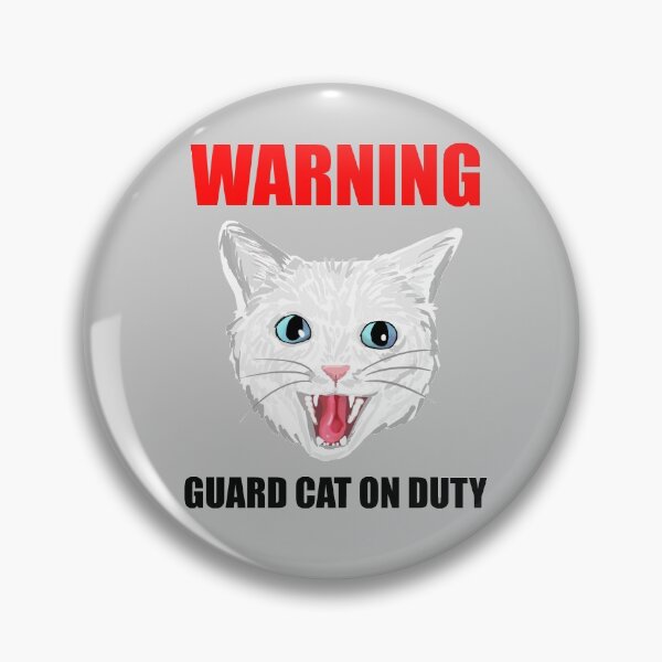 Item preview, Beware Guard Cat (white 2) designed and sold by michelleachan.