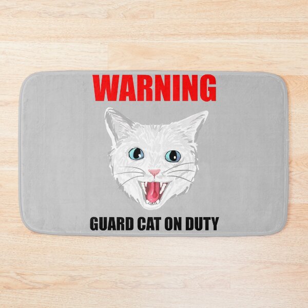 Item preview, Beware Guard Cat (white 2) designed and sold by michelleachan.