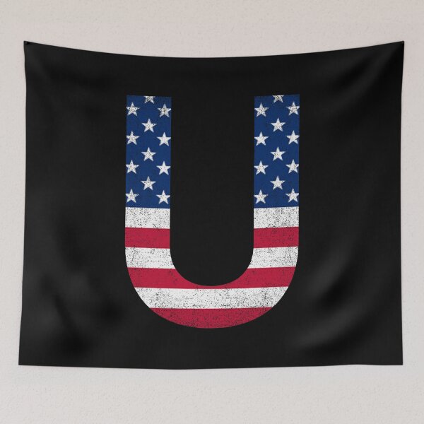 Item preview, Vintage Letter U Capital Alphabet American Flag U Gift designed and sold by Shariss.