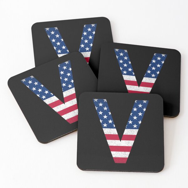 Item preview, Vintage Letter V Capital Alphabet American Flag V Gift designed and sold by Shariss.