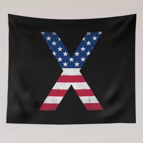 Item preview, Vintage Letter X Capital Alphabet American Flag X Gift designed and sold by Shariss.