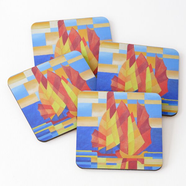 Item preview, Sailing on the Seven Seas So Blue Cubist Abstract designed and sold by taiche.