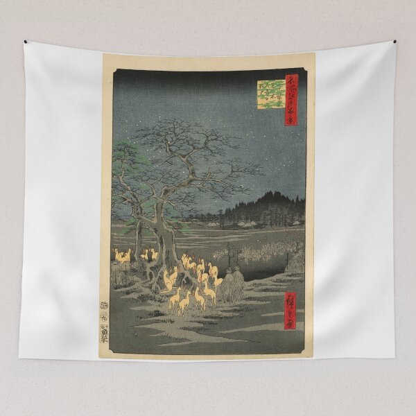 Item preview, Utagawa Hiroshige - New Year's Eve foxfires at the changing tree, 1857 - Japanese Woodblock Print designed and sold by cdmprints.