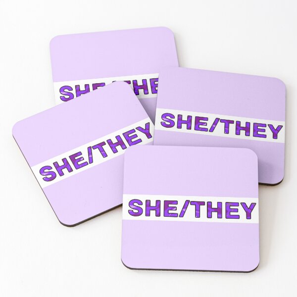 Item preview, She/They Pronouns - Purple designed and sold by Mickey Kyan.