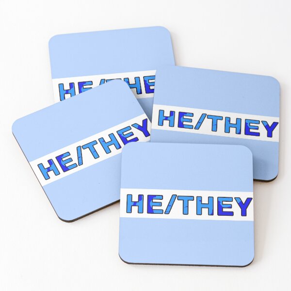 Item preview, He/They Pronouns - Blue designed and sold by Mickey Kyan.