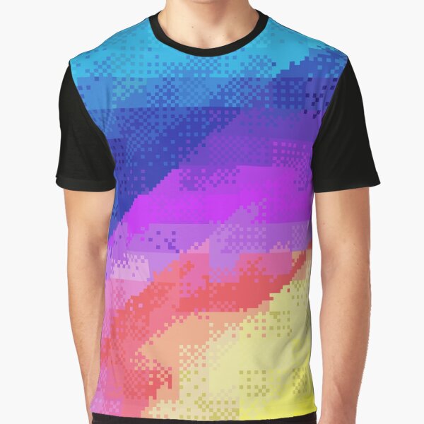 Pixel Rainbow Graphic T-Shirt