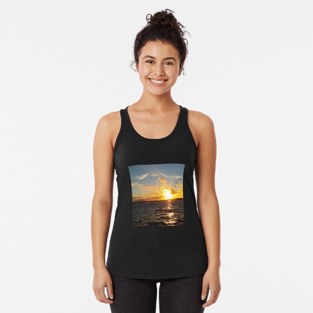 Discover Sunset Over The Beach Racerback Tank Top
