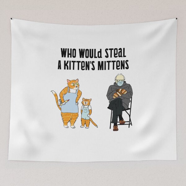 Item preview, Bernie and the poor kittens mittens designed and sold by FunnyAnimalGear.
