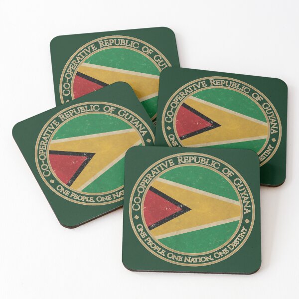 Item preview, Vintage Co operative Republic of Guyana USA South America United States Flag designed and sold by DragonXX.
