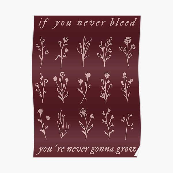 if you never bleed you're never gonna grow Poster