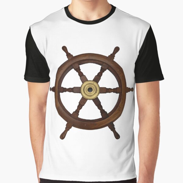 Ships wheel, boat wheel, old oak steering wheel Graphic T-Shirt