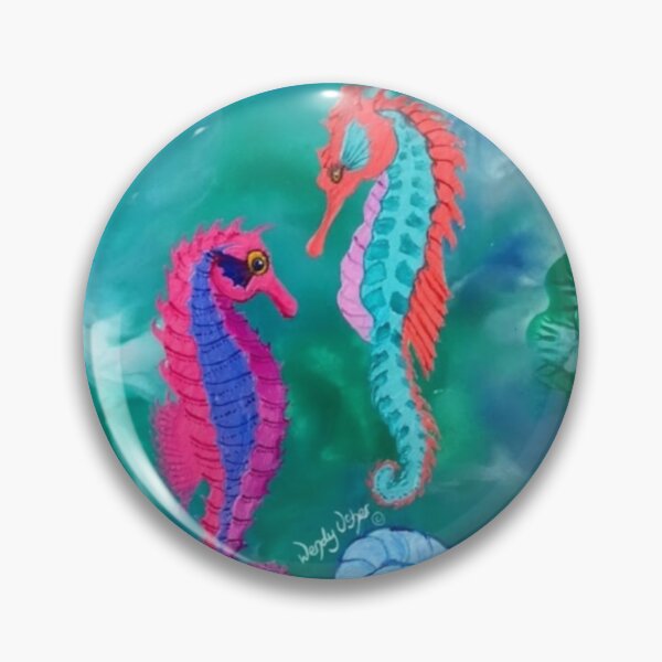 Item preview, Seahorse Friends Encaustic Art designed and sold by Wendy Usher.