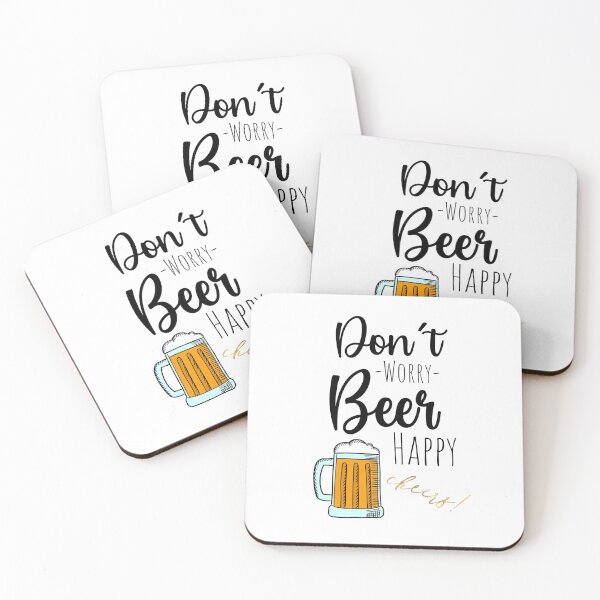 Item preview, Don't Worry Beer Happy designed and sold by PinkPandaPress.