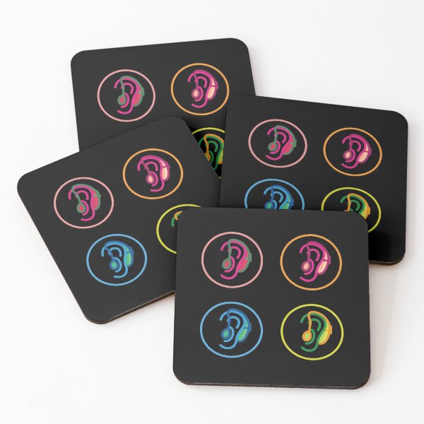 Item preview, Deaf Colorful Vibrant Hard of Hearing Cute Icon Circles | Artistic Hearing loss hearing Impaired Message Mask Sign Sticker Set Pop Art designed and sold by ibeargifts.
