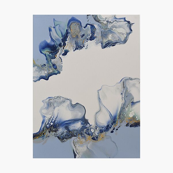 Blue lagoon - Dutch Pour Acrylic Original Fluid Art Photographic Print