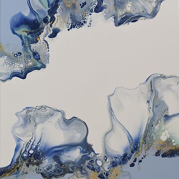 Artwork thumbnail, Blue lagoon - Dutch Pour Acrylic Original Fluid Art by ImaaniArt