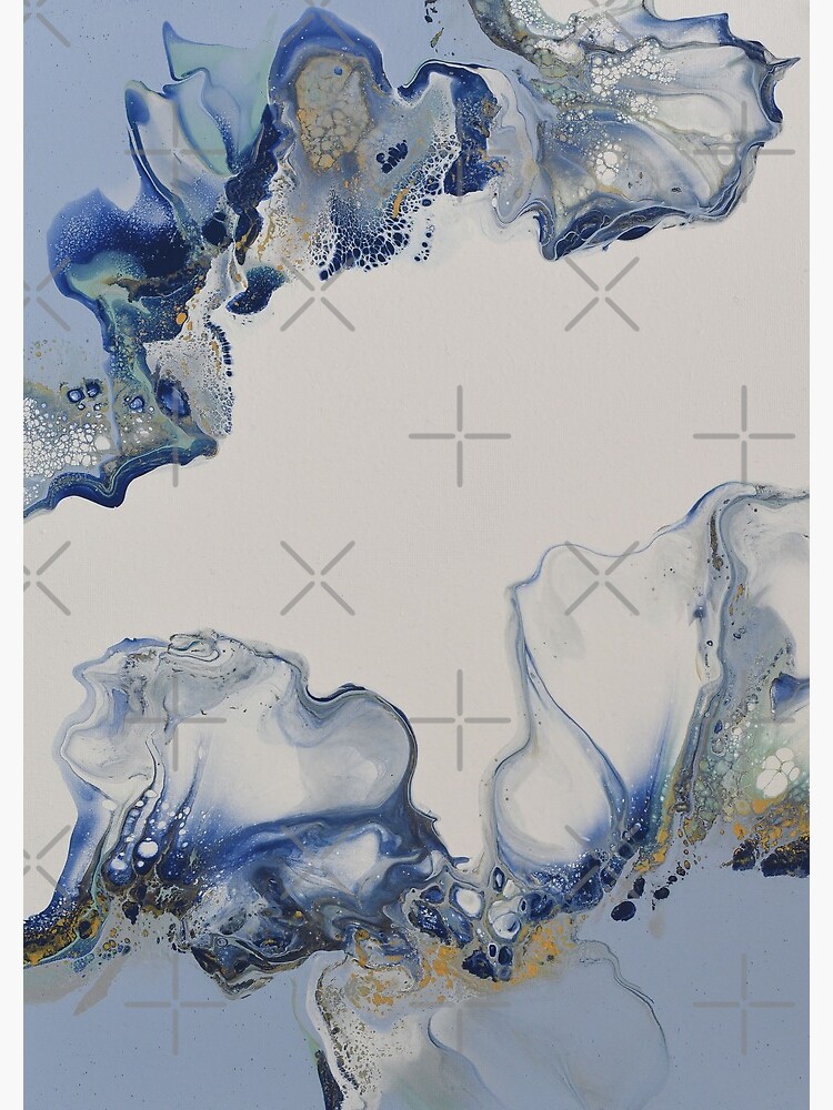 Thumbnail 3 of 3, Journal, Blue lagoon - Dutch Pour Acrylic Original Fluid Art designed and sold by ImaaniArt.