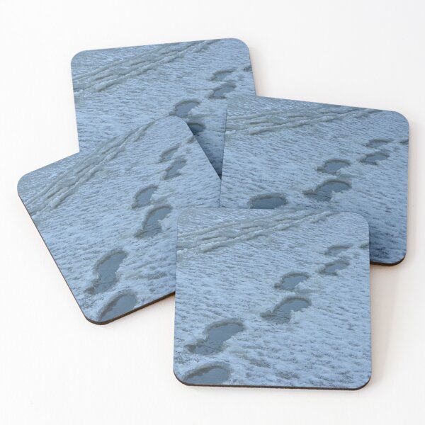 Item preview, human footprints in wet snow designed and sold by mrivserg.