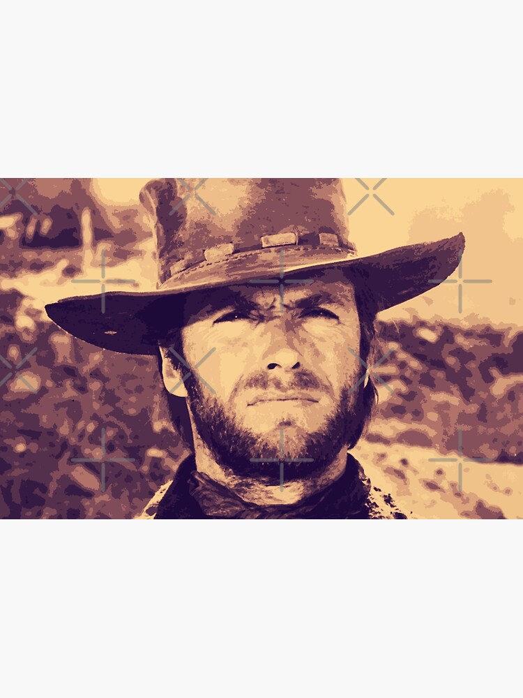 CLINT EASTWOOD - Clint Eastwood Cowby Hat Portrait Original Art by gologodesigns