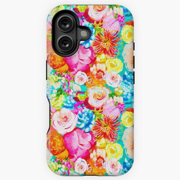 Item preview, Neon Summer Hot Pink and Turquoise Floral   designed and sold by The Artwerks.