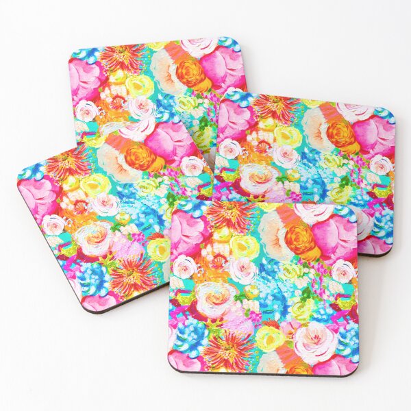 Item preview, Neon Summer Hot Pink and Turquoise Floral   designed and sold by The Artwerks.
