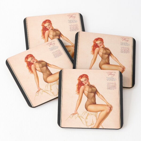 Item preview, Miss February Varga Girl 1946 Pin-up Calendar by Alberto Vargas Pin-Up Girl Vintage Artwork designed and sold by Xzendor7 Digital Art Creations.