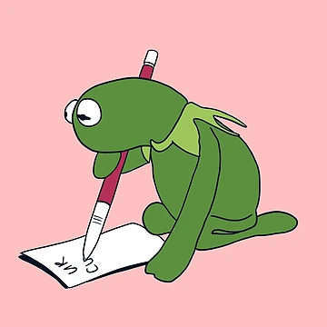 Artwork thumbnail, Kermit Writing “ur cu-“ by RockingRiley