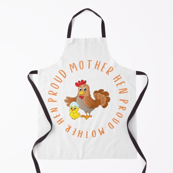Item preview, Proud mother hen and baby chick (orange  text, full circle) designed and sold by HBThoughts.