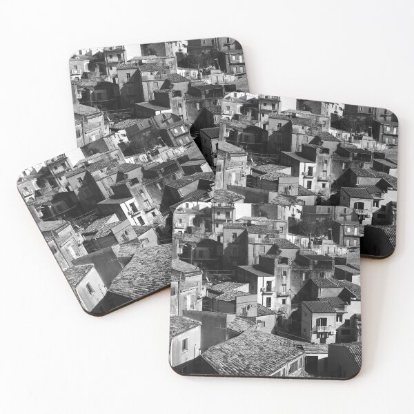 Item preview, Rooftops of  Enna, Sicily - BW designed and sold by Igor Pozdnyakov.