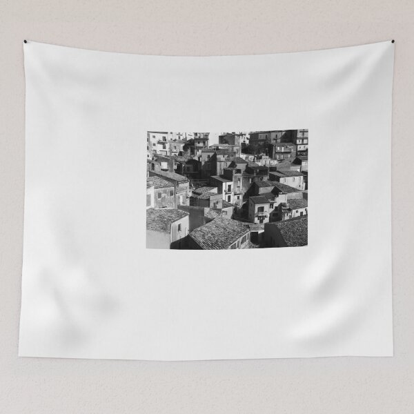 Item preview, Rooftops of  Enna, Sicily - BW designed and sold by Igor Pozdnyakov.