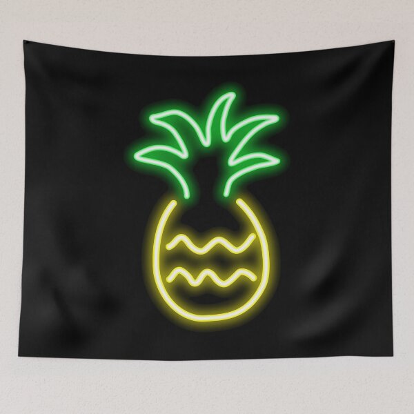 Item preview, Neon pineapple - black BG designed and sold by reIntegration.