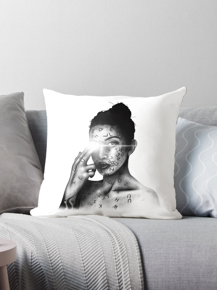 Benjamin Wadsworth Black & White Painting Throw Pillow by