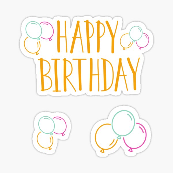 Colorful Happy birthday text Sticker