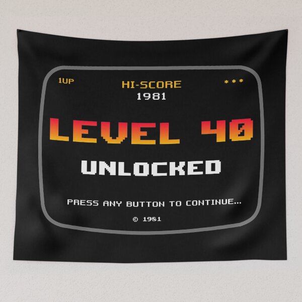 Item preview, Level 40 Unlocked. 40th Birthday. designed and sold by Uppercase Tees.