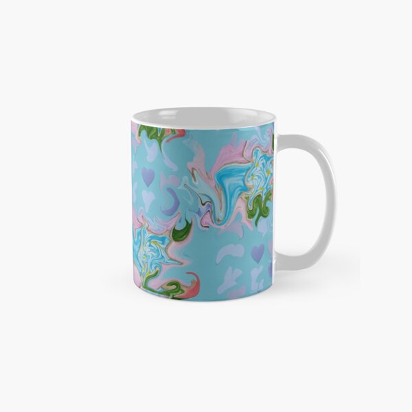 Colorful Abstract Art Pattern With Cute Heart Shapes Classic Mug