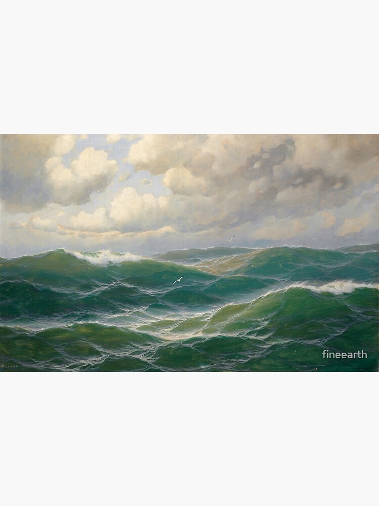 Ocean Vintage Oil Painting with Waves