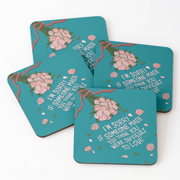 Item preview, Im Sorry If Someone Made You Think You Were Difficult to Love Quote Sad Art Hours Flower Sticker designed and sold by Amber  Liu.