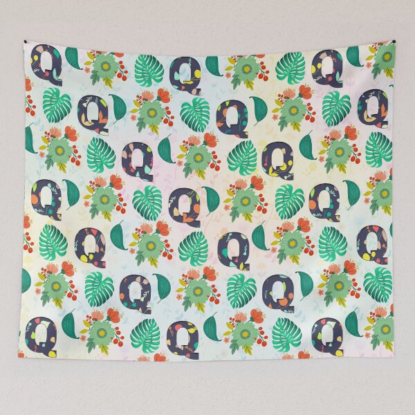 Item preview, Pattern of Floral and Letter Q  designed and sold by MoSaid.