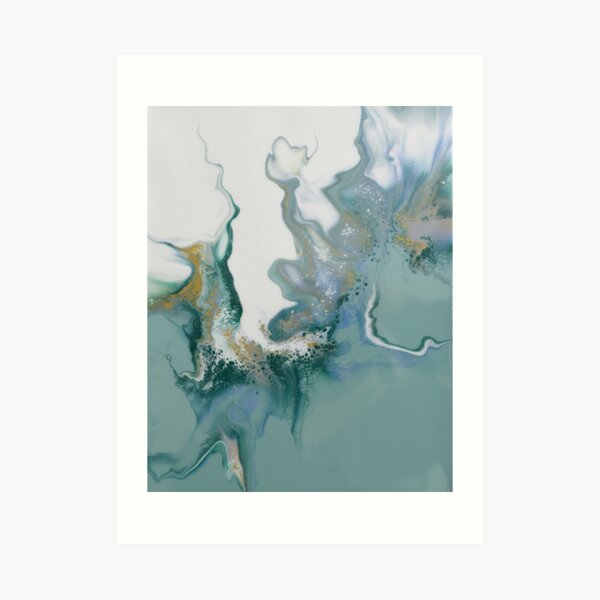 Smokey flames - Dutch pour acrylic fluid art Art Print