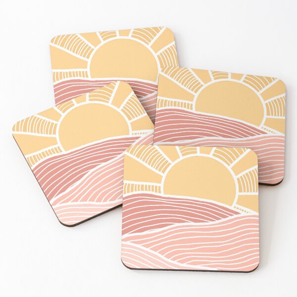 Item preview, Abstract Sunrise Over Pink Hills  designed and sold by MangoMakes.
