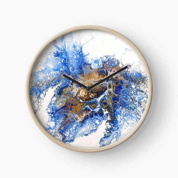 Color explosion - Dutch pour acrylic fluid art Clock