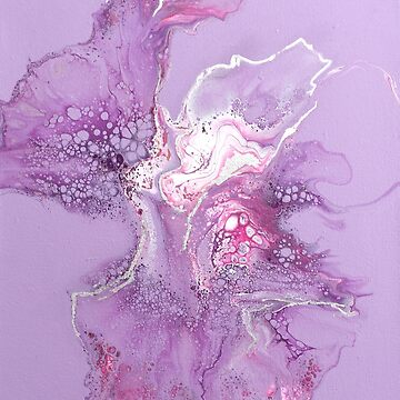 Artwork thumbnail, Purple flower - Dutch pour acrylic fluid art by ImaaniArt