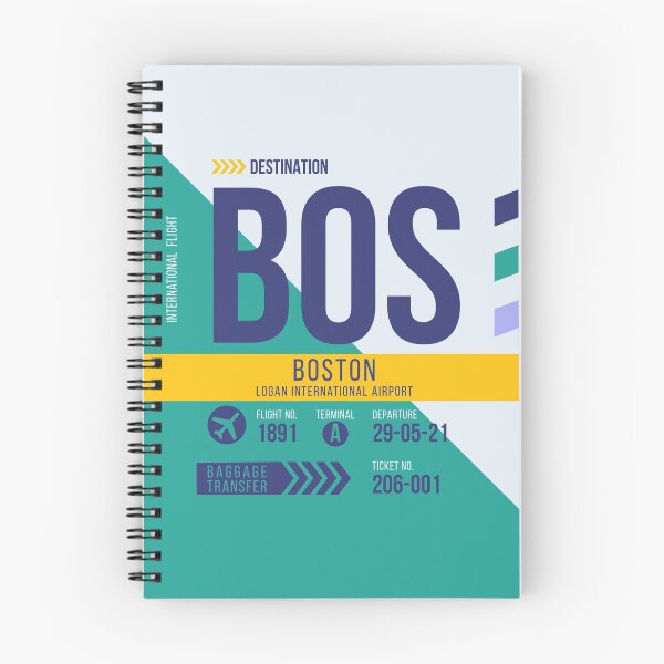 Item preview, Boston (BOS) Airport Code Baggage Tag designed and sold by SLAG-Creative.