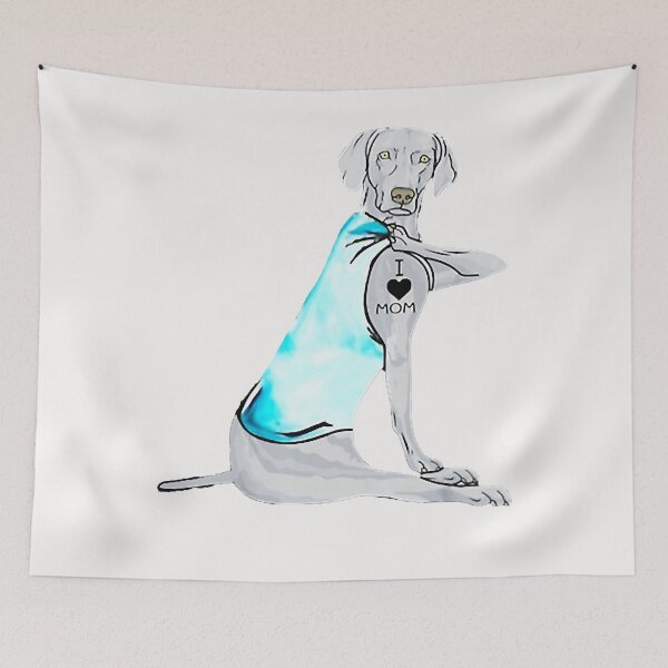 Item preview, weimaraner Dog Tattoo I Love Mom Mother's Day Gift designed and sold by dendiol.