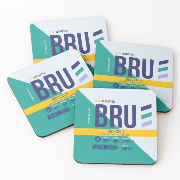 Artikelvorschau, Brüssel (BRU) Flughafencode Gepäckanhänger entworfen und verkauft von SLAG-Creative.