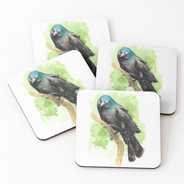 Item preview, Watercolor Grackle Bird designed and sold by BlackGoatPrints.