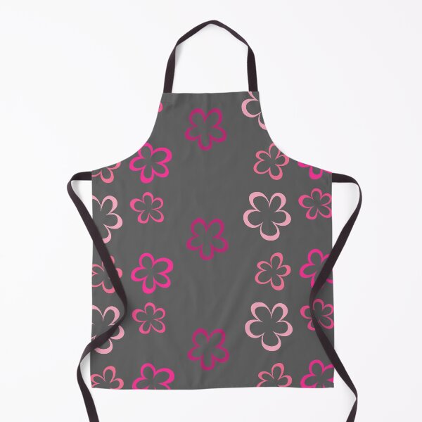 Funky Pink Retro Flowers Sticker Pack Apron